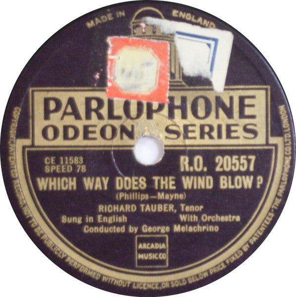 Richard Tauber : Which Way Does The Wind Blow? / There Is No End (Shellac, 10")