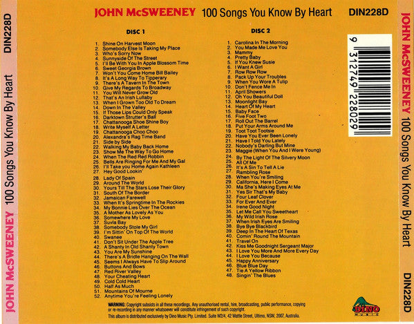 John McSweeney : 100 Songs You Know By Heart (2xCD, Album)