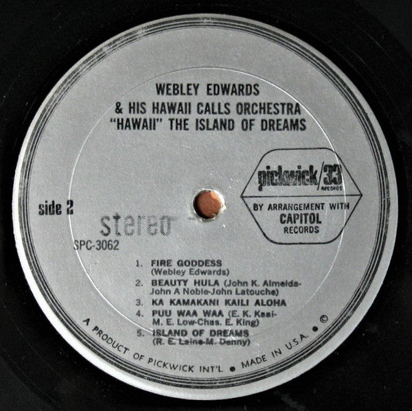 Webley Edwards & His Hawaii Calls Orchestra : "Hawaii" The Island Of Dreams (LP, Comp)