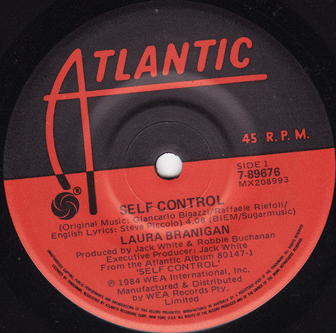 Laura Branigan : Self Control (7", Single)