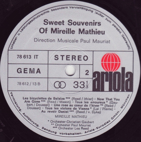 Mireille Mathieu : Sweet Souvenirs Of Mireille Mathieu (LP, Album, RP)