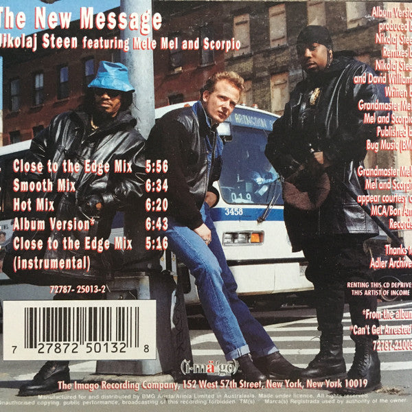 Nikolaj Steen Featuring Melle Mel And Scorpio (3) : The New Message (CD, Maxi)