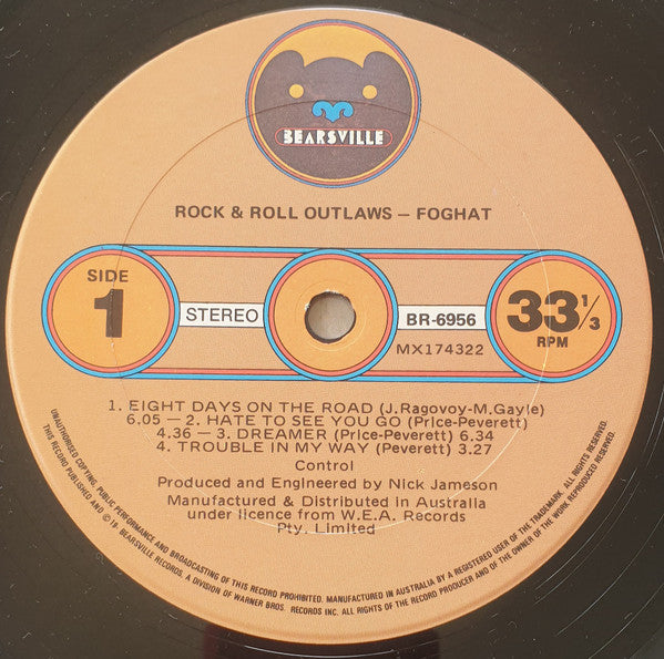 Foghat : Rock And Roll Outlaws (LP, Album)