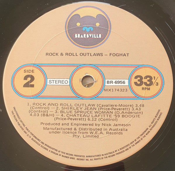 Foghat : Rock And Roll Outlaws (LP, Album)