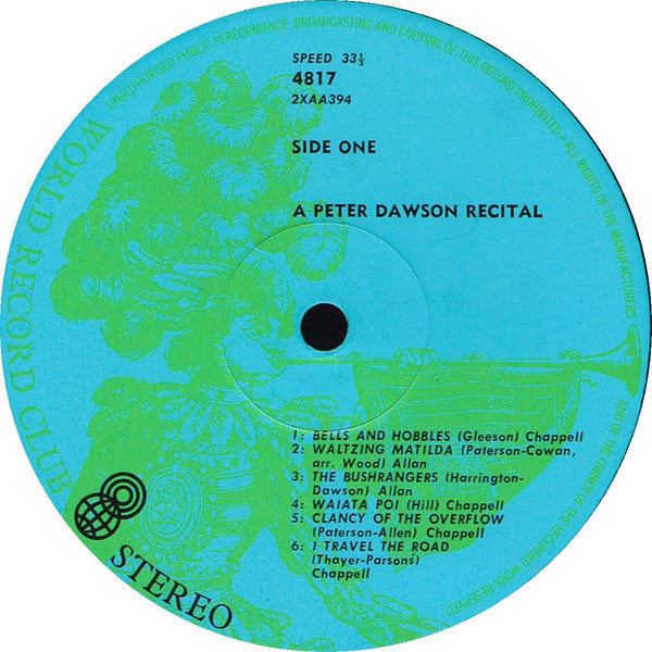 Peter Dawson : A Peter Dawson Recital (LP, Comp, Mono, Club, RE)