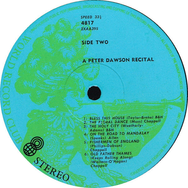 Peter Dawson : A Peter Dawson Recital (LP, Comp, Mono, Club, RE)
