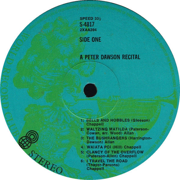 Peter Dawson : A Peter Dawson Recital (LP, Comp, Mono, Club, RE)