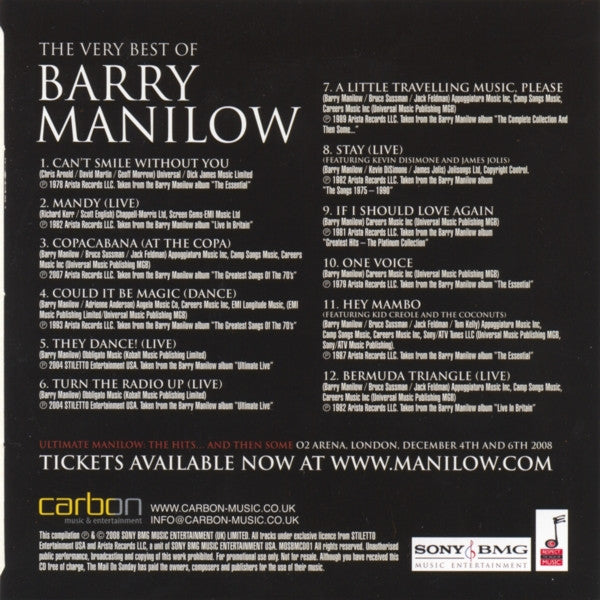 Barry Manilow : Can't Smile Without You - The Very Best Of Barry Manilow (CD, Comp, Promo)