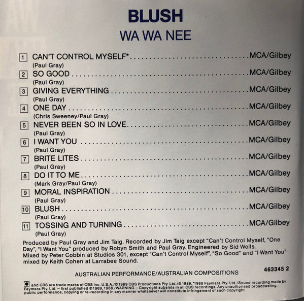 Wa Wa Nee : Blush (CD, Album)