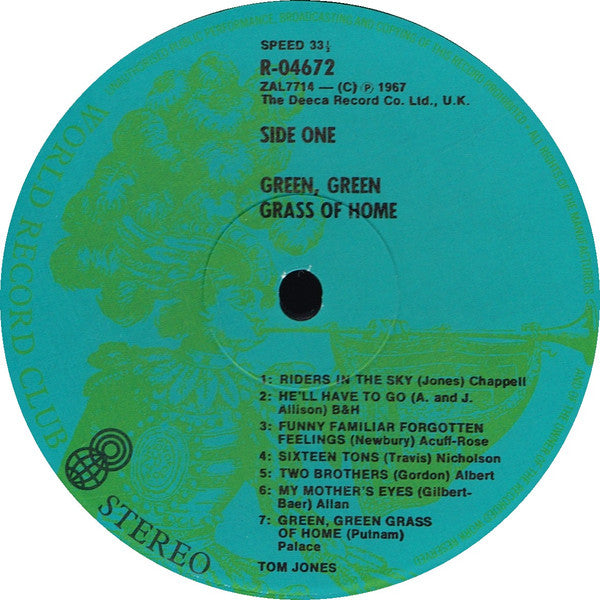 Tom Jones : The Green, Green Grass Of Home (LP, Album, Club)