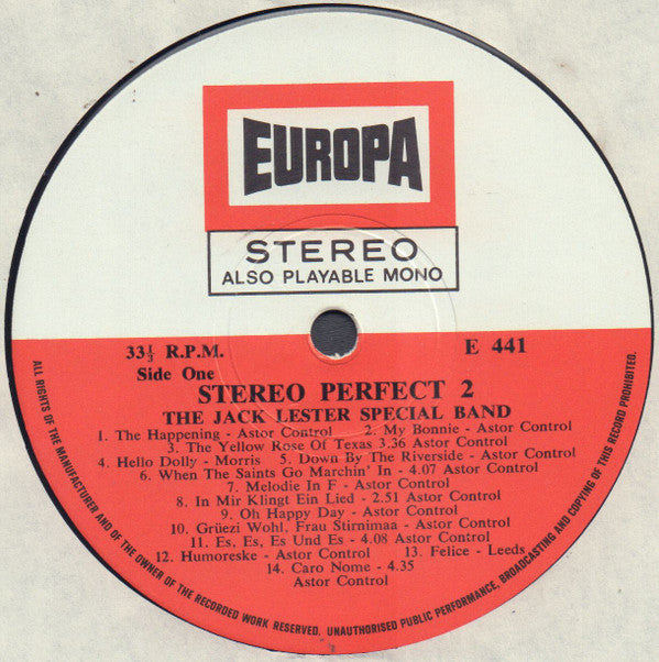 The Jack Lester Special Band : Stereo Perfect 2 (LP, Album)
