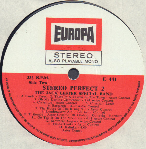 The Jack Lester Special Band : Stereo Perfect 2 (LP, Album)