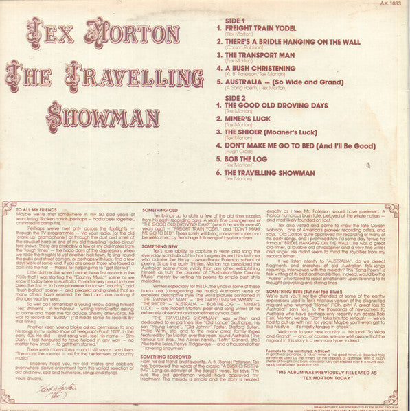 Tex Morton (2) : The Travelling Showman (LP, Album, RE)