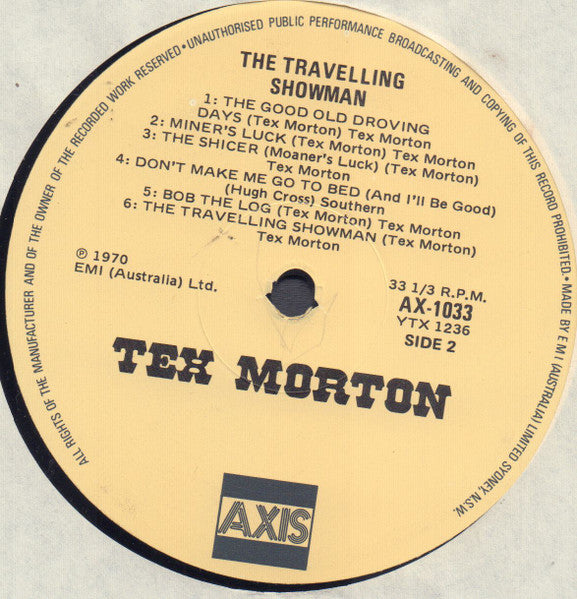 Tex Morton (2) : The Travelling Showman (LP, Album, RE)