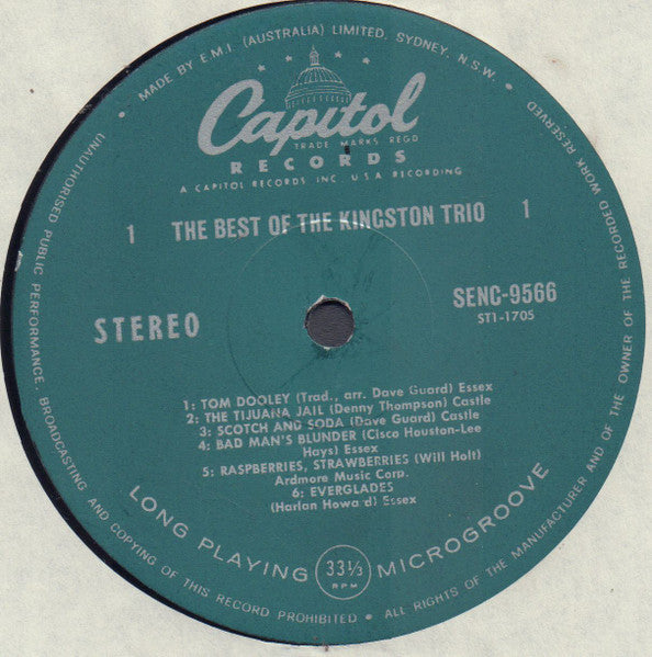 Kingston Trio : The Best Of The Kingston Trio (LP, Comp, RE)