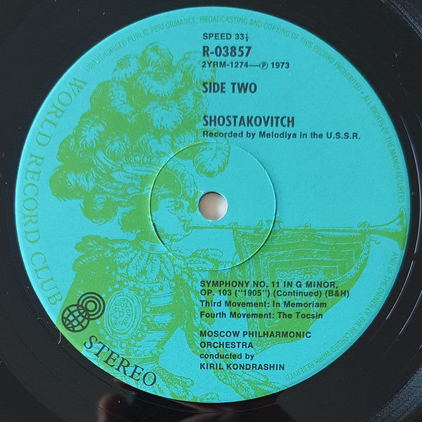 Shostakovitch* / The Moscow Philharmonic Orchestra* Conducted By Kiril Kondrashin : Symphony No. 11 In G Minor, Op. 103 ("1905") (LP, Album, Club)