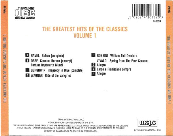 Various : The Greatest Hits Of The Classics Volume 1 (CD, Comp)
