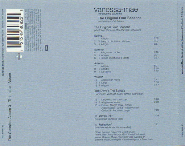 Vanessa-Mae : The Original Four Seasons And The Devil's Trill Sonata (CD, Album)
