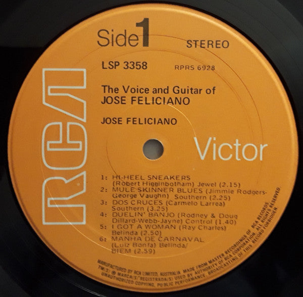 José Feliciano : The Voice and Guitar of José Feliciano (LP)
