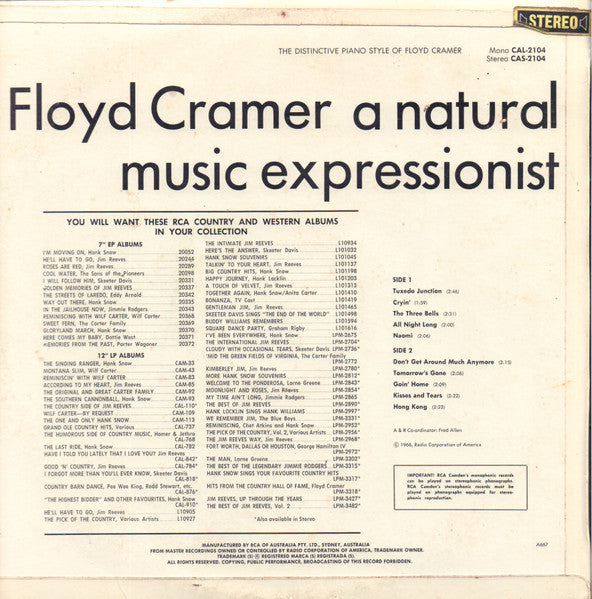 Floyd Cramer : The Distinctive Piano Style Of Floyd Cramer (LP)