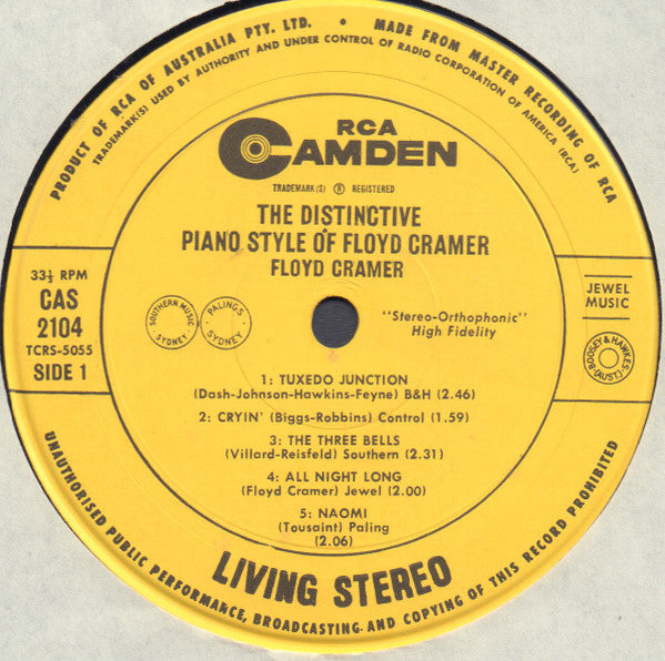 Floyd Cramer : The Distinctive Piano Style Of Floyd Cramer (LP)