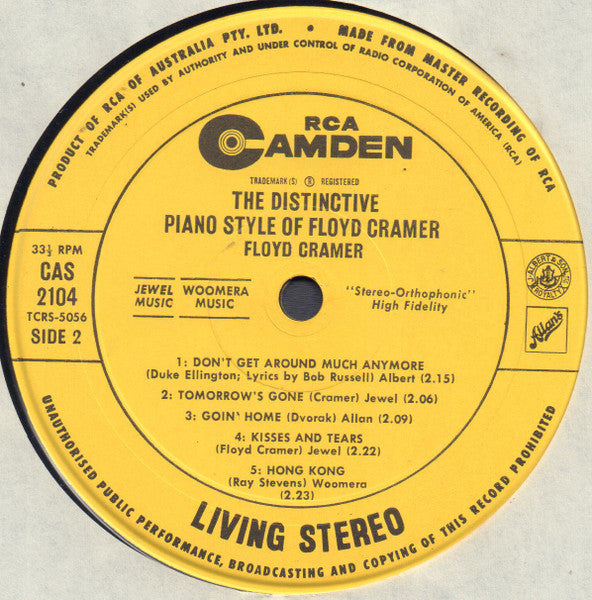 Floyd Cramer : The Distinctive Piano Style Of Floyd Cramer (LP)