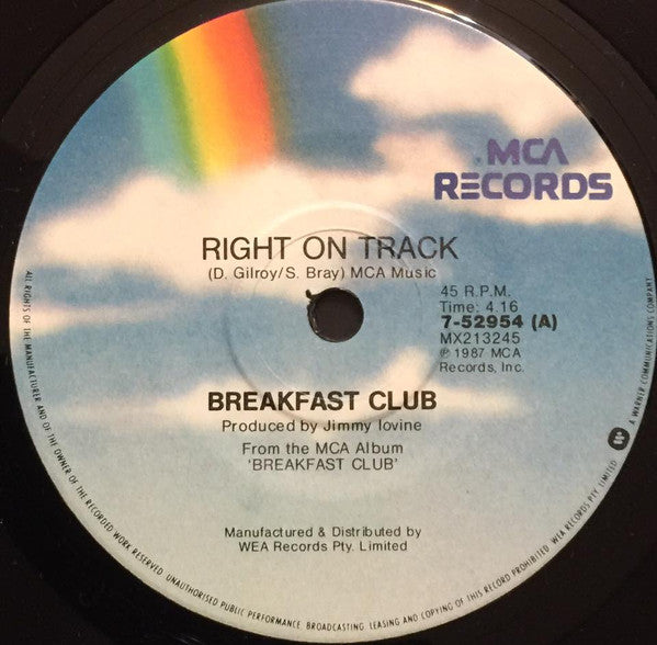 Breakfast Club : Right On Track (7", Single)