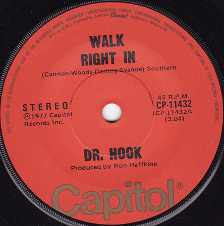 Dr. Hook : Walk Right In (7", Single)