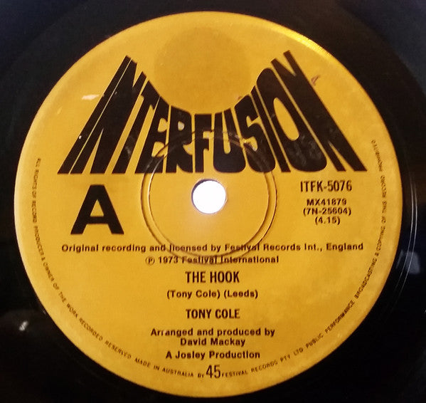 Tony Cole : The Hook (7", Single)