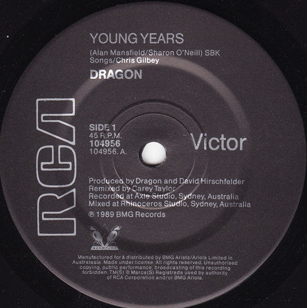 Dragon (5) : Young Years (7", Single)