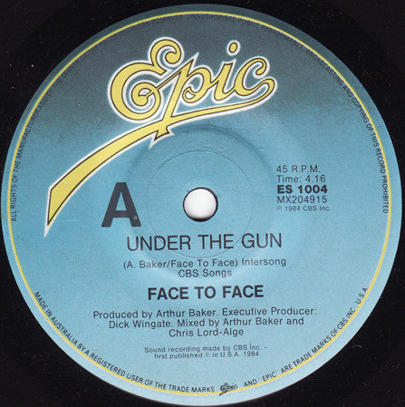 Face To Face (3) : Under The Gun (7")