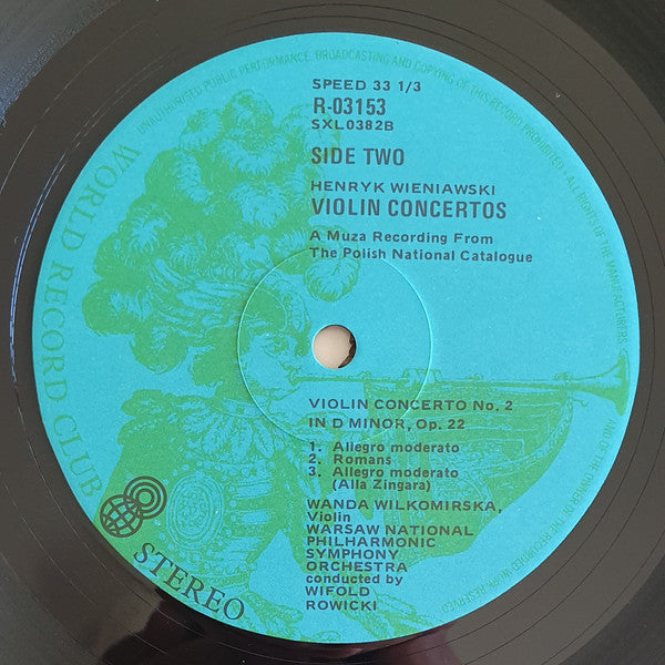 Henryk Wieniawski : Two Violin Concertos (LP, Album, Club, RE)