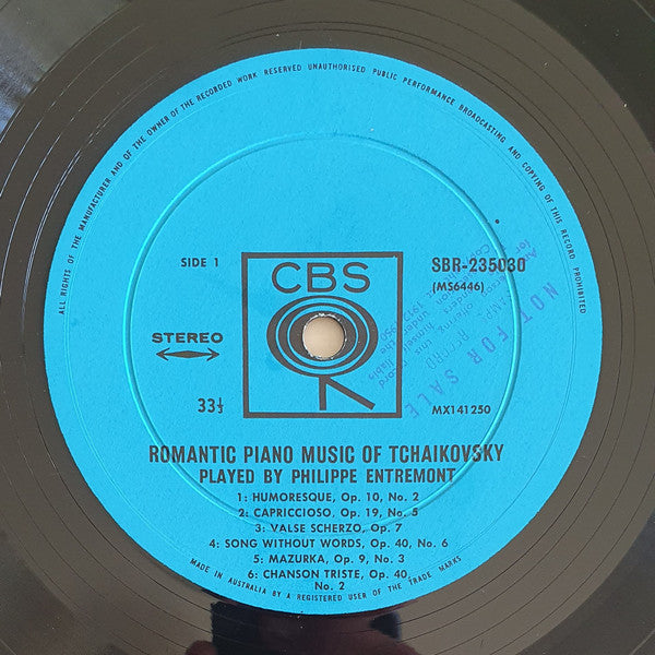 Tchaikovsky*, Philippe Entremont : Romantic Piano Music Of Tchaikovsky (LP)