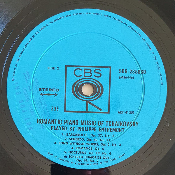 Tchaikovsky*, Philippe Entremont : Romantic Piano Music Of Tchaikovsky (LP)