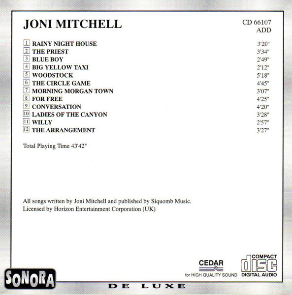 Joni Mitchell : Big Yellow Taxi (CD, Album, RE)