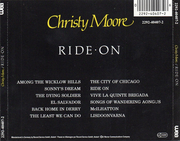 Christy Moore : Ride On (CD, Album, RE)