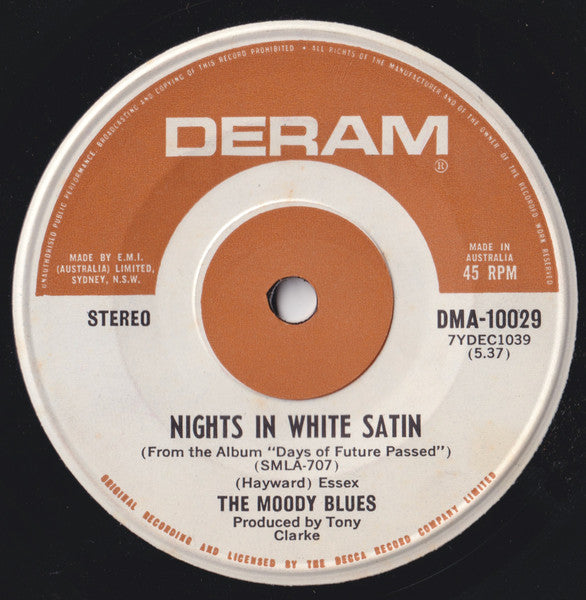 The Moody Blues : Nights In White Satin (7", Single)