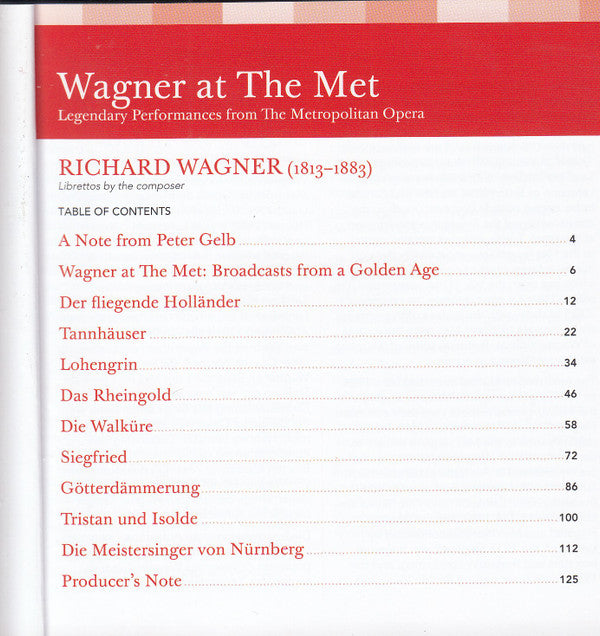Various : Wagner At The Met (Legendary Performances From The Metropolitan Opera) (25xCD, Comp, Mono, RM + Box)