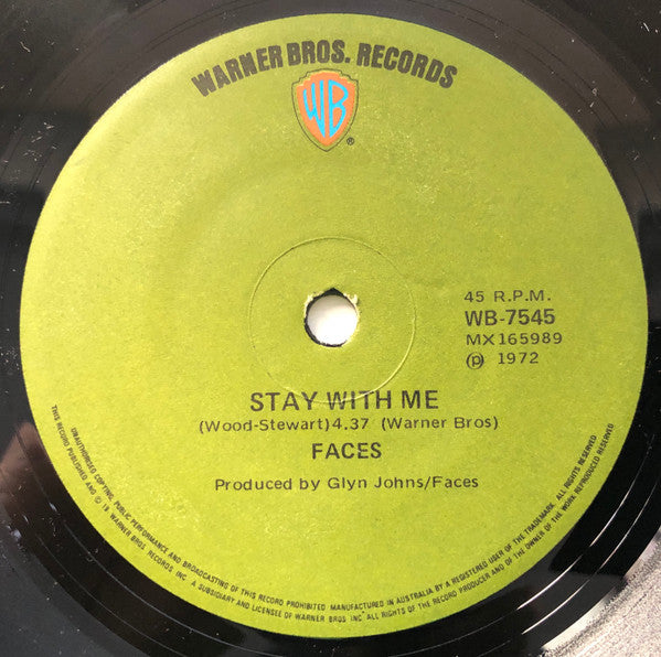 Faces (3) : Stay With Me  (7", Single)