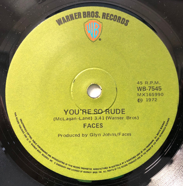 Faces (3) : Stay With Me  (7", Single)
