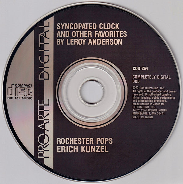 Leroy Anderson, Erich Kunzel, Rochester Pops* : Syncopated Clock (And Other Favorites By Leroy Anderson) (CD, Album)