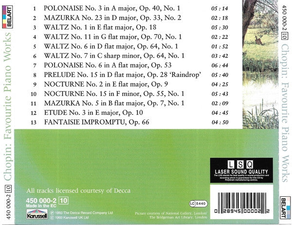 Chopin* : Favourite Piano Works (CD, Comp, RE)