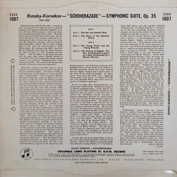 Rimsky-Korsakov* - Issay Dobrowen, Philharmonia Orchestra : Scheherazade (LP, Mono)