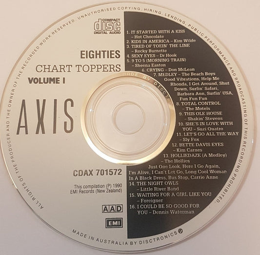 Various : Eighties Chart Toppers Volume1 (CD, Comp)