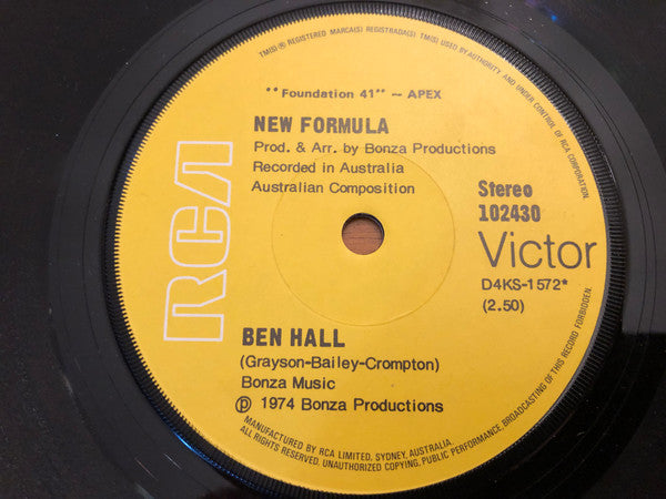 New Formula (3) : Ben Hall (7", Single)