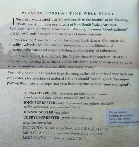 Playing Possum : Time Well Spent (CD, Album)