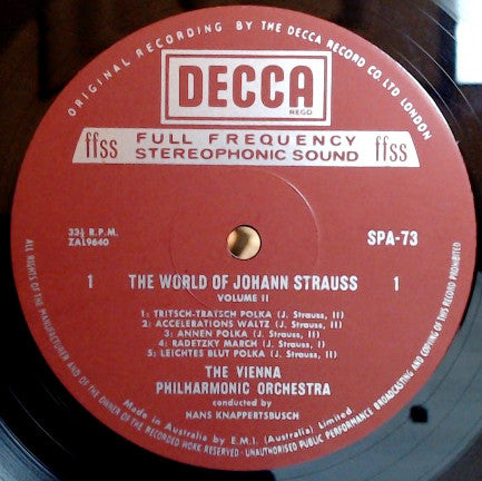 Johann Strauss* - Vienna Philharmonic*, Willi Boskovsky / Hans Knappertsbusch : The World Of Johann Strauss Vol. 2 (LP, Comp)