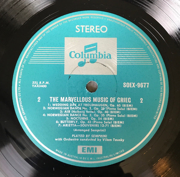 Semprini* : Semprini Plays The Marvellous Music Of Grieg (LP, Album)