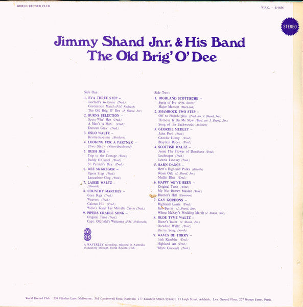 Jimmy Shand Jnr. And His Band : The Old Brig' O'Dee (LP, Album, Club)