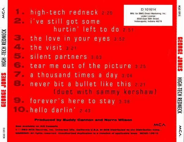 George Jones (2) : High-Tech Redneck (CD, Album, Club)